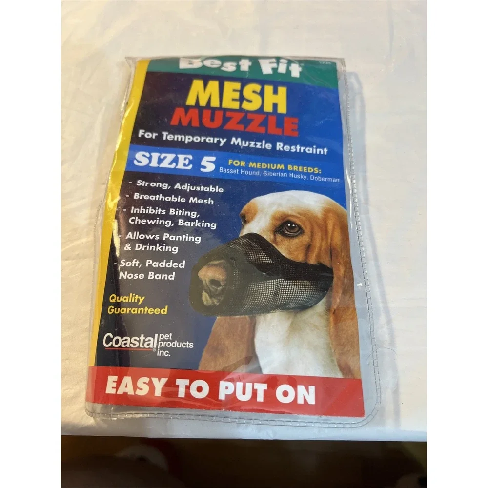 Coastal Pet Best Fit Strong Mesh Dog Muzzle Size 5 for Medium breeds-BRAND NEW